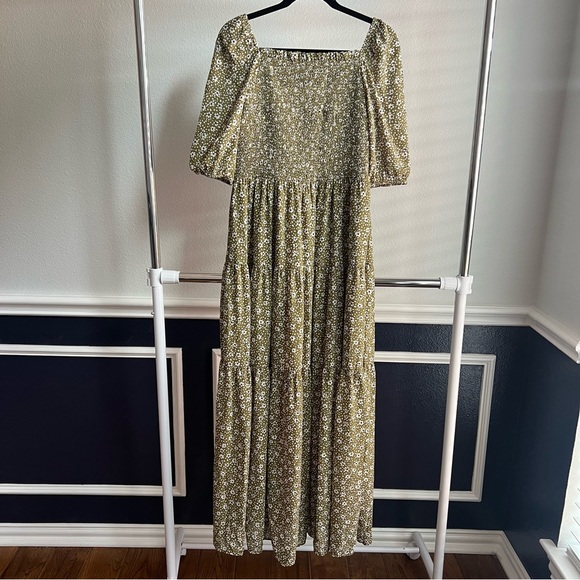 Ann Taylor Floral Smocked Bodice Maxi Dress Cottagecore Whimsy Farm Boho Style - Picture 10 of 15